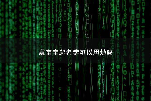 鼠宝宝起名字可以用灿吗 - 鼠宝宝取名禁忌用什么字