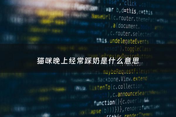 猫咪晚上经常踩奶是什么意思 - 猫咪晚上疯狂踩奶