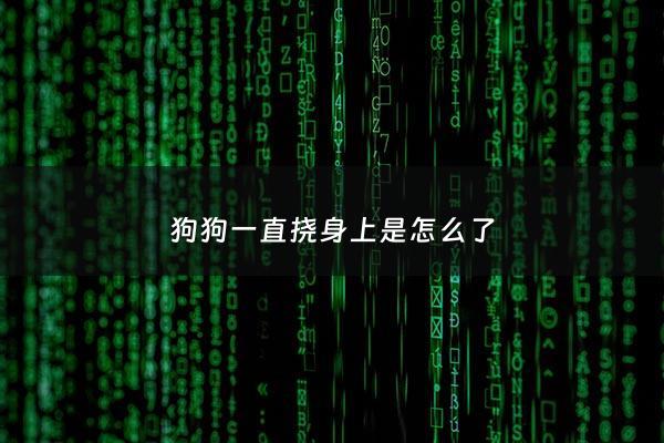 狗狗一直挠身上是怎么了 - 狗子老是挠身上