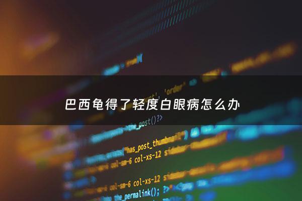 巴西龟得了轻度白眼病怎么办 - 巴西龟得了轻度白眼病怎么办啊