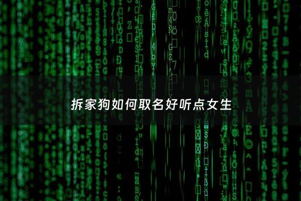 拆家狗如何取名好听点女生 - 拆家的狗怎么惩罚