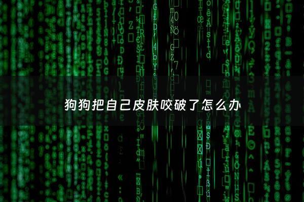 狗狗把自己皮肤咬破了怎么办 - 狗把自己皮咬掉了