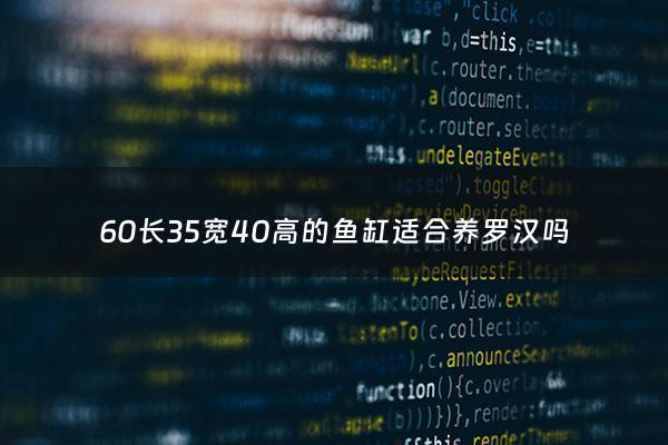 60长35宽40高的鱼缸适合养罗汉吗 - 60厘米鱼缸养罗汉鱼吗