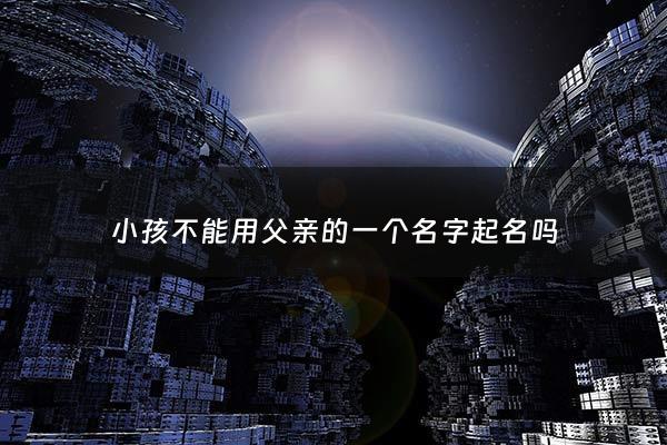 小孩不能用父亲的一个名字起名吗 - 孩子不能跟父母名字同字吗