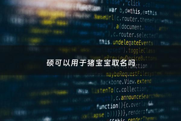 硕可以用于猪宝宝取名吗 - 硕字适合用于名字吗