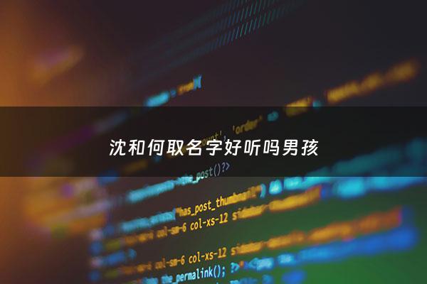 沈和何取名字好听吗男孩 - 沈什么名字好听男孩儿