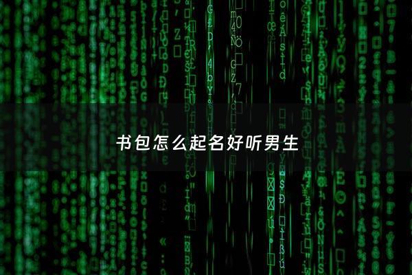 书包怎么起名好听男生 - 书包品牌名字大全