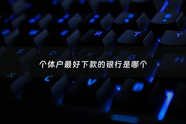 个体户最好下款的银行是哪个 - 个体户能贷的口子
