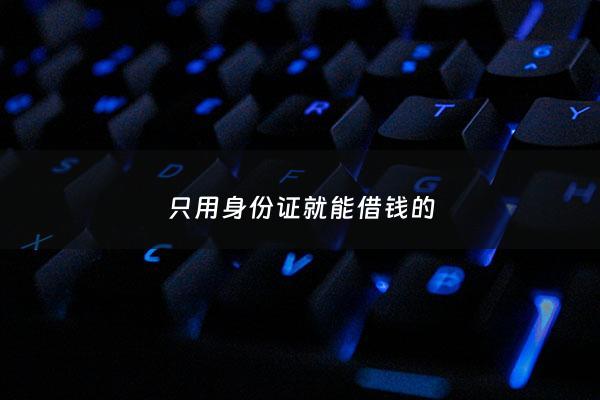 只用身份证就能借钱的 - 凭身份证就能借钱的