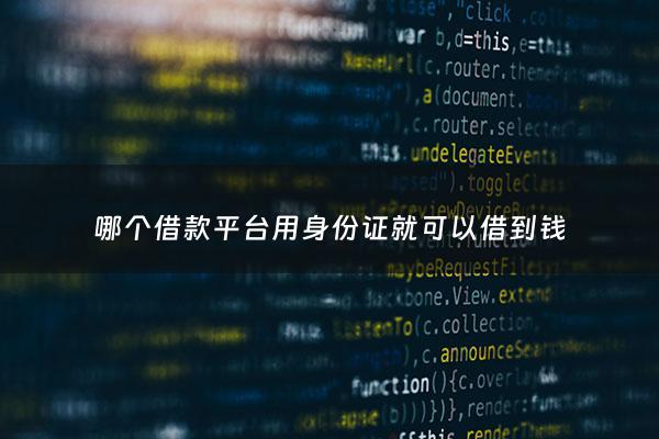 哪个借款平台用身份证就可以借到钱 - 什么平台用身份证最好借钱