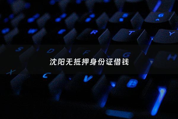 沈阳无抵押身份证借钱 - 贷款没身份证可以贷款吗