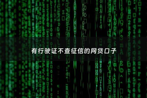 有行驶证不查征信的网贷口子 - 行驶证能查出车子贷款吗